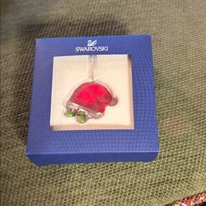 Swarovski Red and Green Crystal ornament NIB